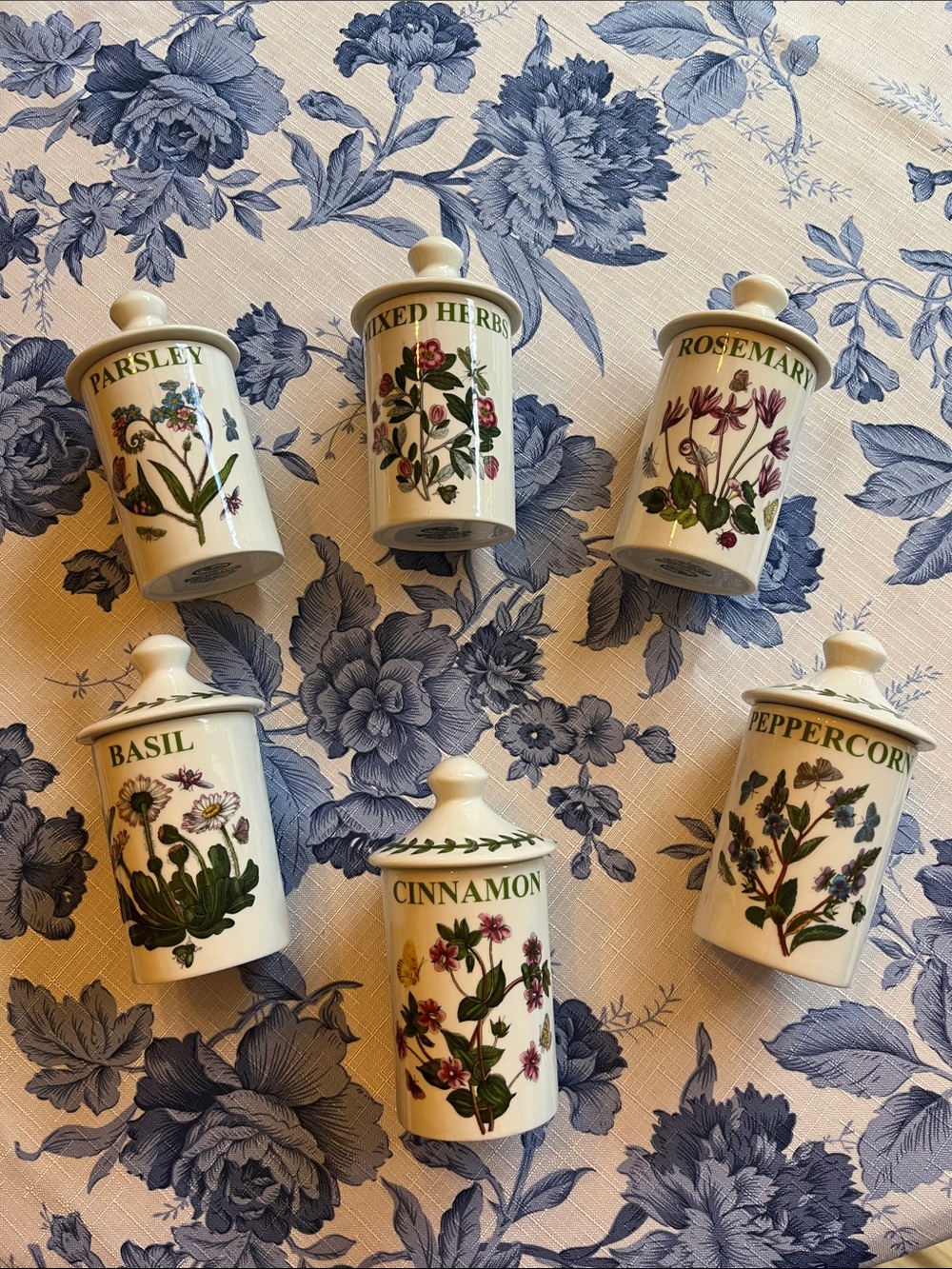 Portmeirion Herb Spice Canister Set -6 canisters
